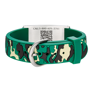QR Code Child Titanium Medical ID Bracelet Green Camo, Green Camo, large image number 2